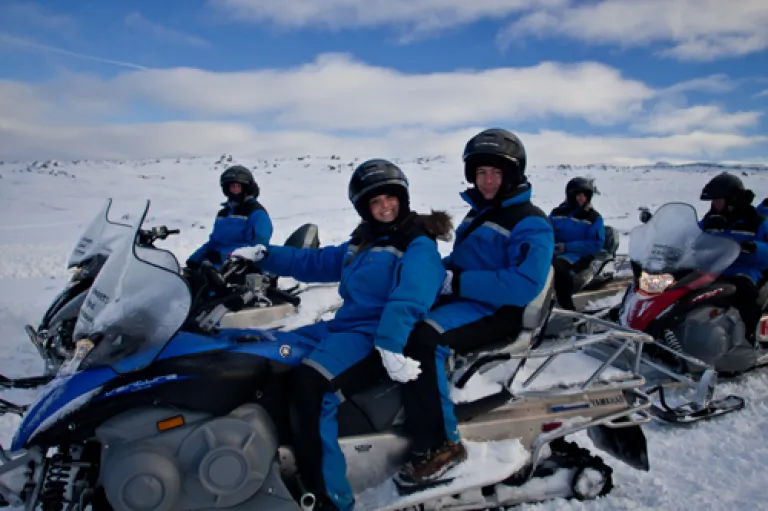 Snowmobiling at Langjökull glacier