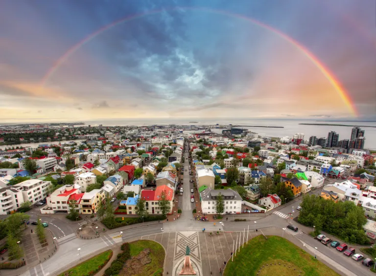 Reykjavík city, seen from Hallgrímskirkja church