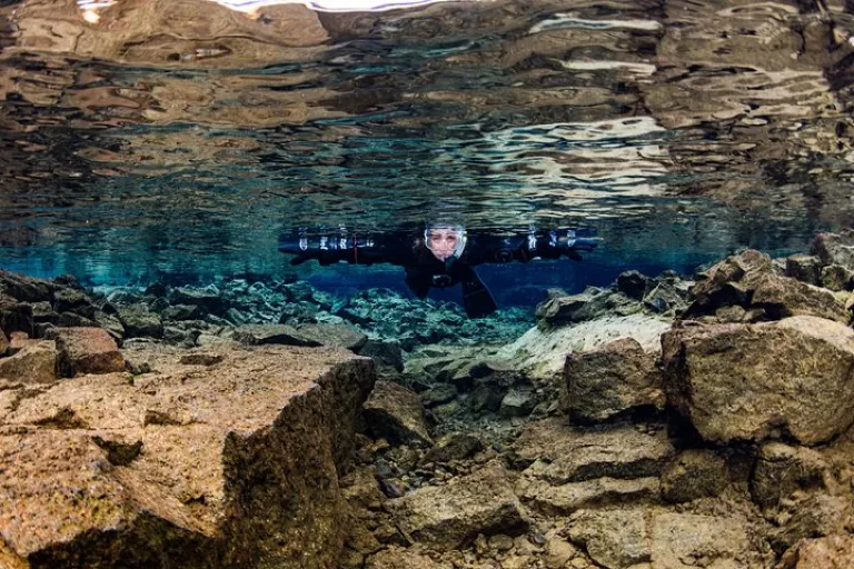 Snorkelers see a whole new world below the surface in Silfra