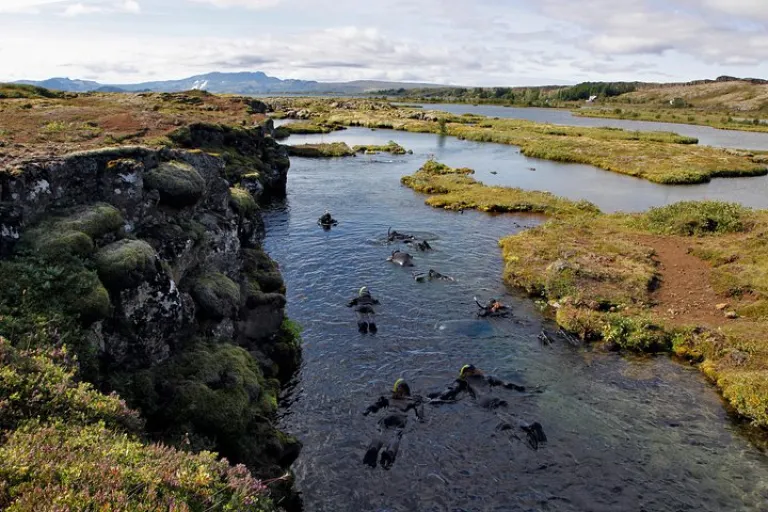 Silfra and snorkelers