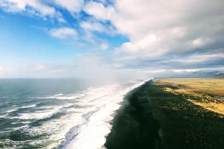 Aerial view of Reynisfjara