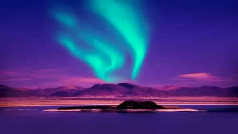 northern lights in Iceland over lake