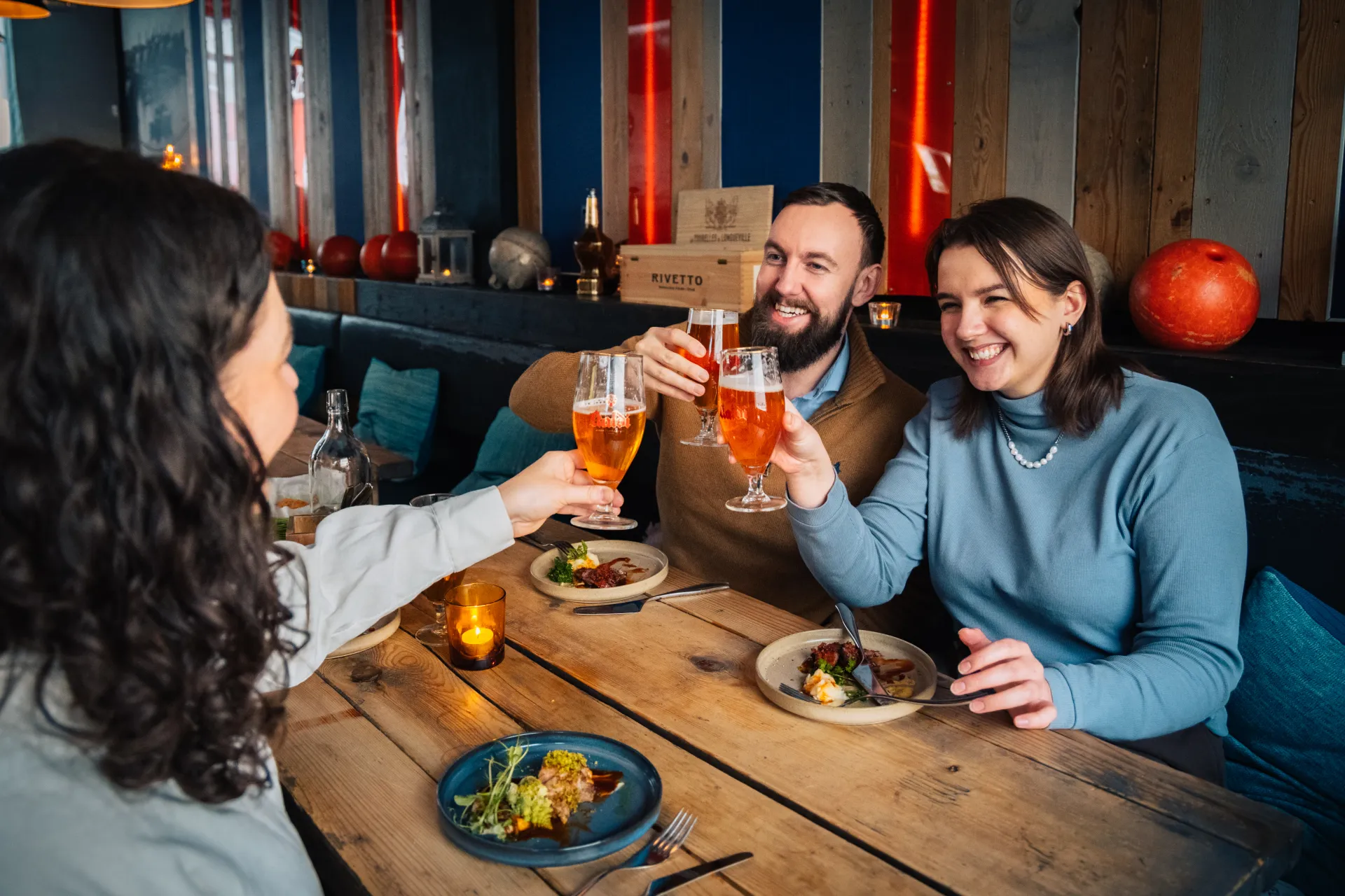 People enjoying their Food & Drinks on Reykjavík Food Walk